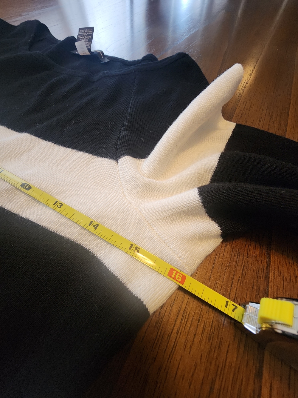 INC International Concepts Black & White Striped Sweater Dress 3/4 Sleeve L - Picture 6 of 6